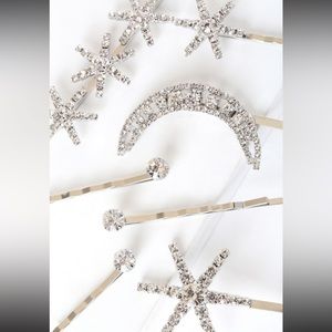 ⭐️⭐️Lulu’s Starry Night Silver Rhinestone Hair Pin Set ⭐️⭐️